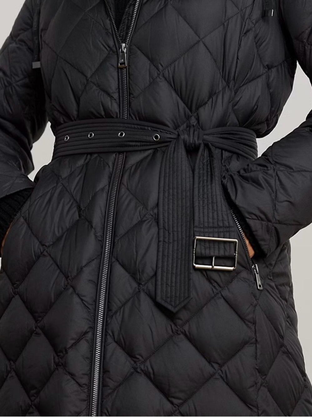 Lauren Ralph Lauren Black Hooded Diamond Quilted Down Maxi Coat (NWT) - Picture 7 of 7